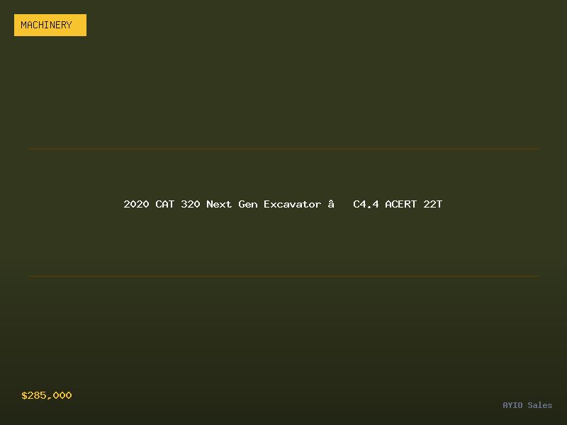 2020 CAT 320 Next Gen Excavator — C4.4 ACERT 22T