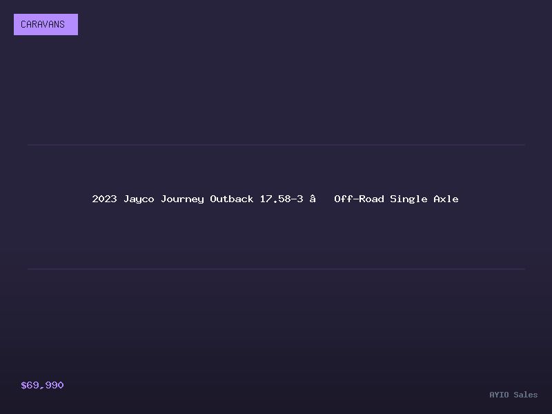 2023 Jayco Journey Outback 17.58-3 — Off-Road Single Axle