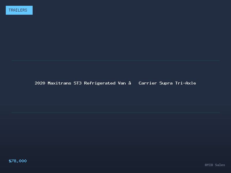 2020 Maxitrans ST3 Refrigerated Van — Carrier Supra Tri-Axle